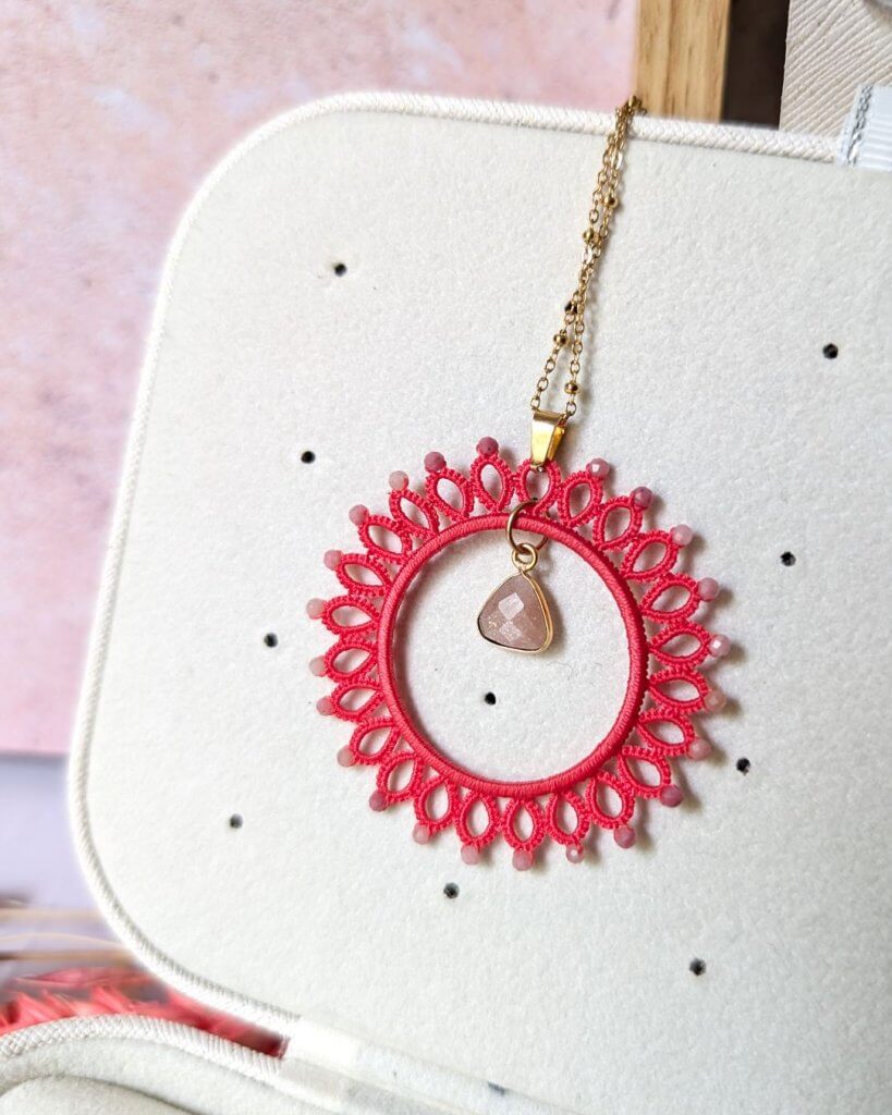 Collier lune rose or - BIJOUX FANTAISIE FEMME - Bijoux lune plaqué or